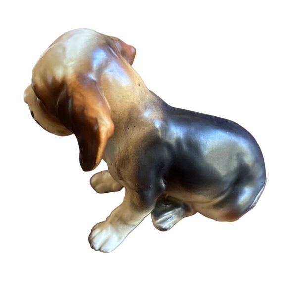 Vintage Norcrest Japan Beagle Puppy Figurine Hand-Painted Ceramic Collectible - Picture 2 of 6